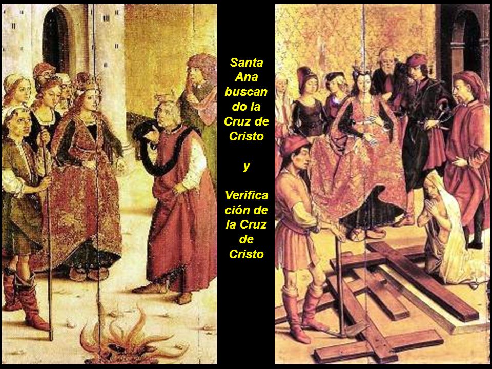 Santa Ana buscando la Cruz de Cristo Verificación de la Cruz de Cristo