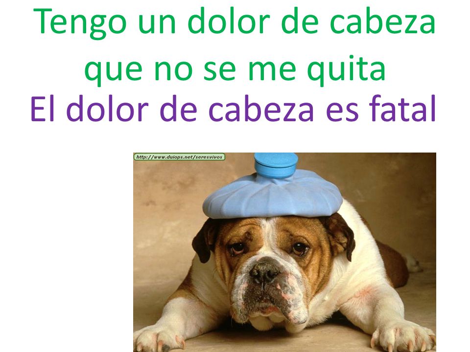Tengo un dolor de cabeza que no se me quita