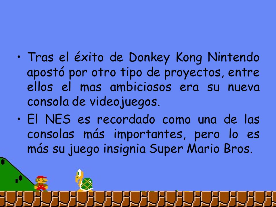 Tras el éxito de Donkey Kong Nintendo apostó por otro tipo de proyectos, entre ellos el mas ambiciosos era su nueva consola de videojuegos.