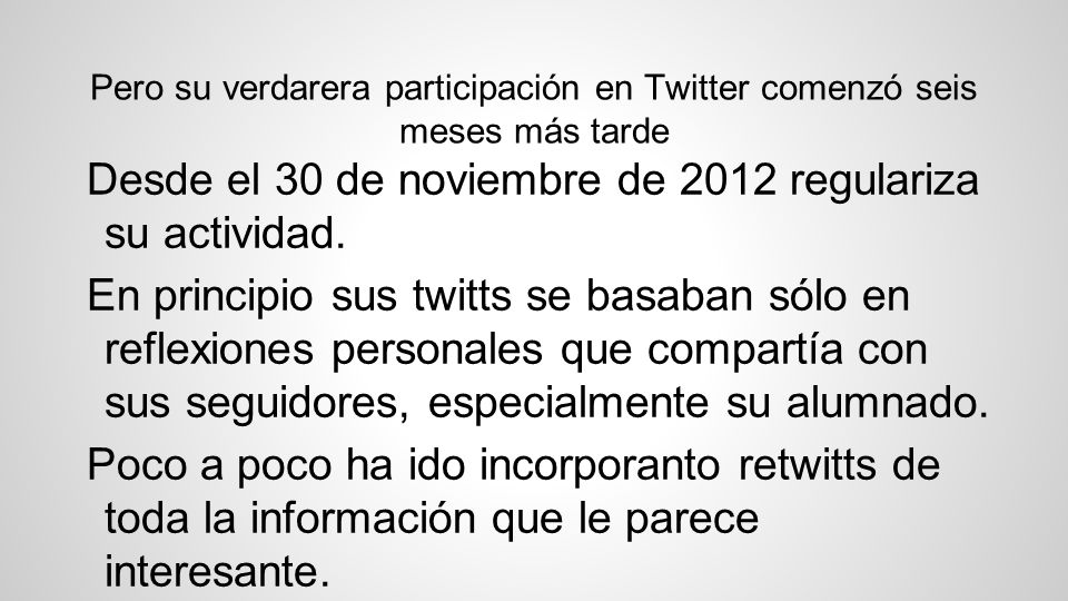 Desde el 30 de noviembre de 2012 regulariza su actividad.