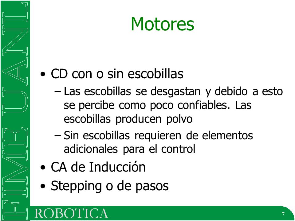 Motores CD con o sin escobillas CA de Inducción Stepping o de pasos
