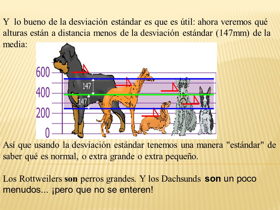 Y lo bueno de la desviación estándar es que es útil: ahora veremos qué alturas están a distancia menos de la desviación estándar (147mm) de la media: