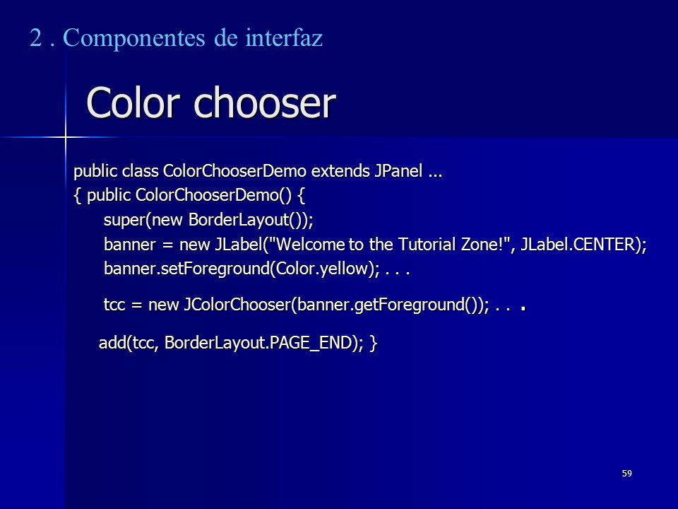 Color chooser 2 . Componentes de interfaz