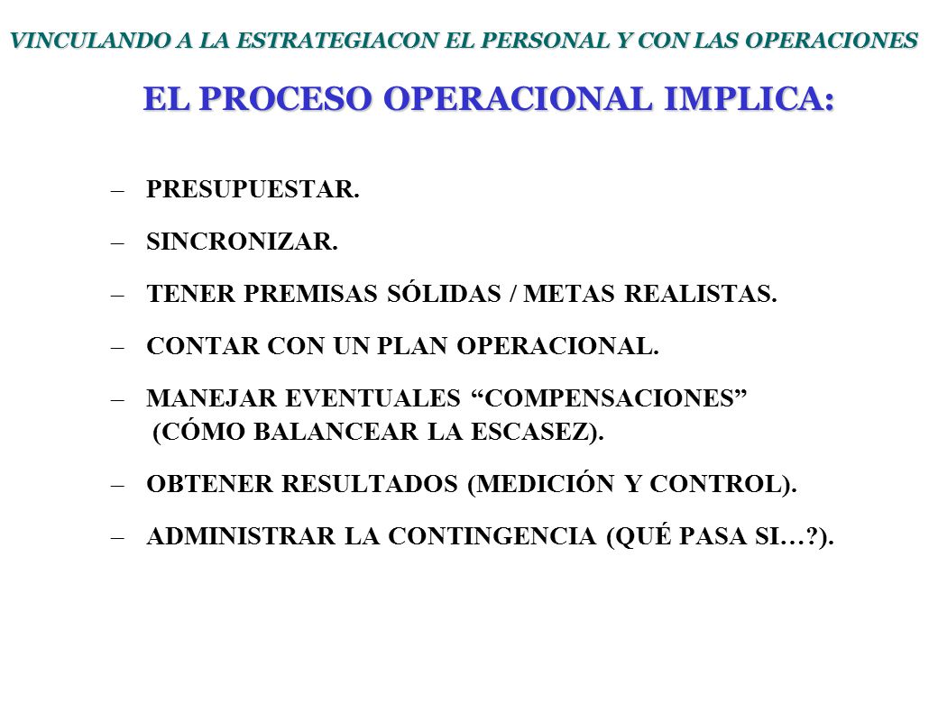 TENER PREMISAS SÓLIDAS / METAS REALISTAS.
