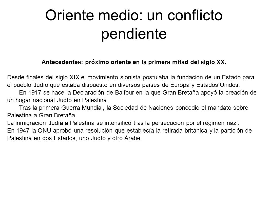 Antecedentes: próximo oriente en la primera mitad del siglo XX.