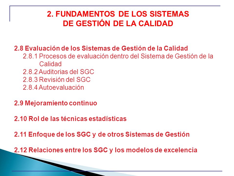 2. FUNDAMENTOS DE LOS SISTEMAS DE GESTIÓN DE LA CALIDAD