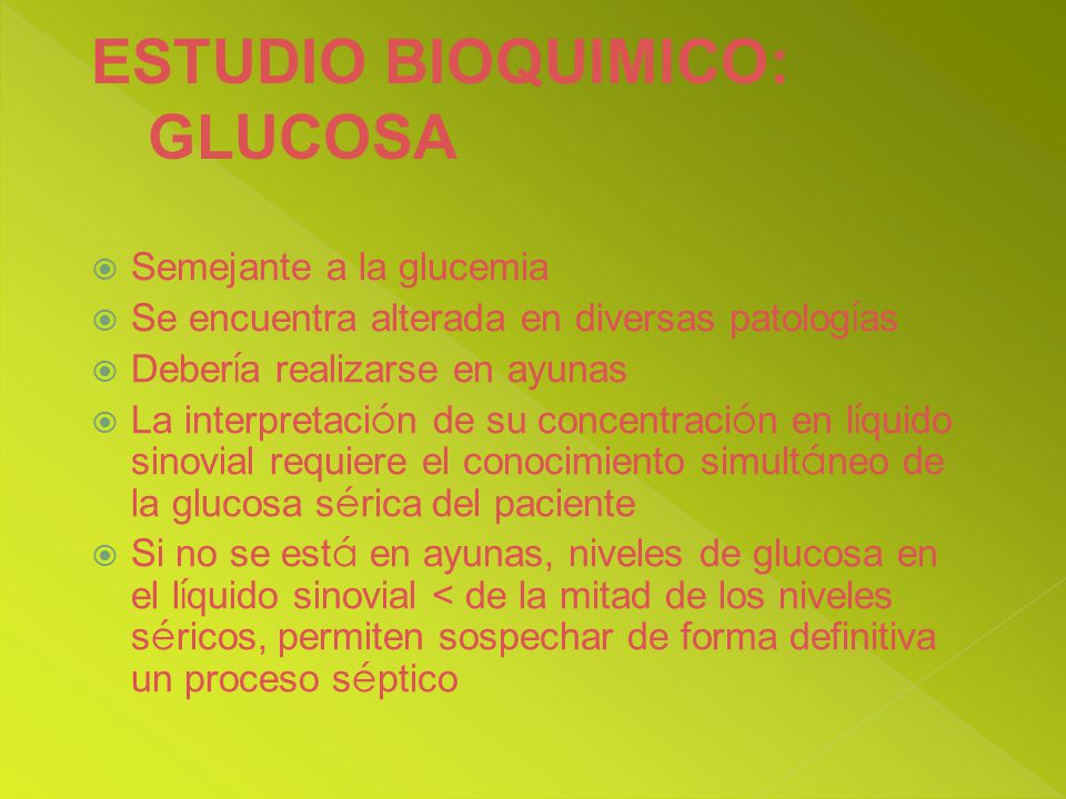 ESTUDIO BIOQUIMICO: GLUCOSA