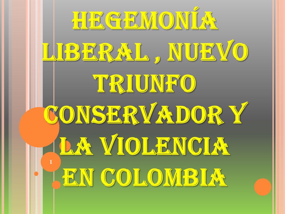 HEGEMONÍA LIBERAL , NUEVO TRIUNFO CONSERVADOR Y LA VIOLENCIA EN COLOMBIA