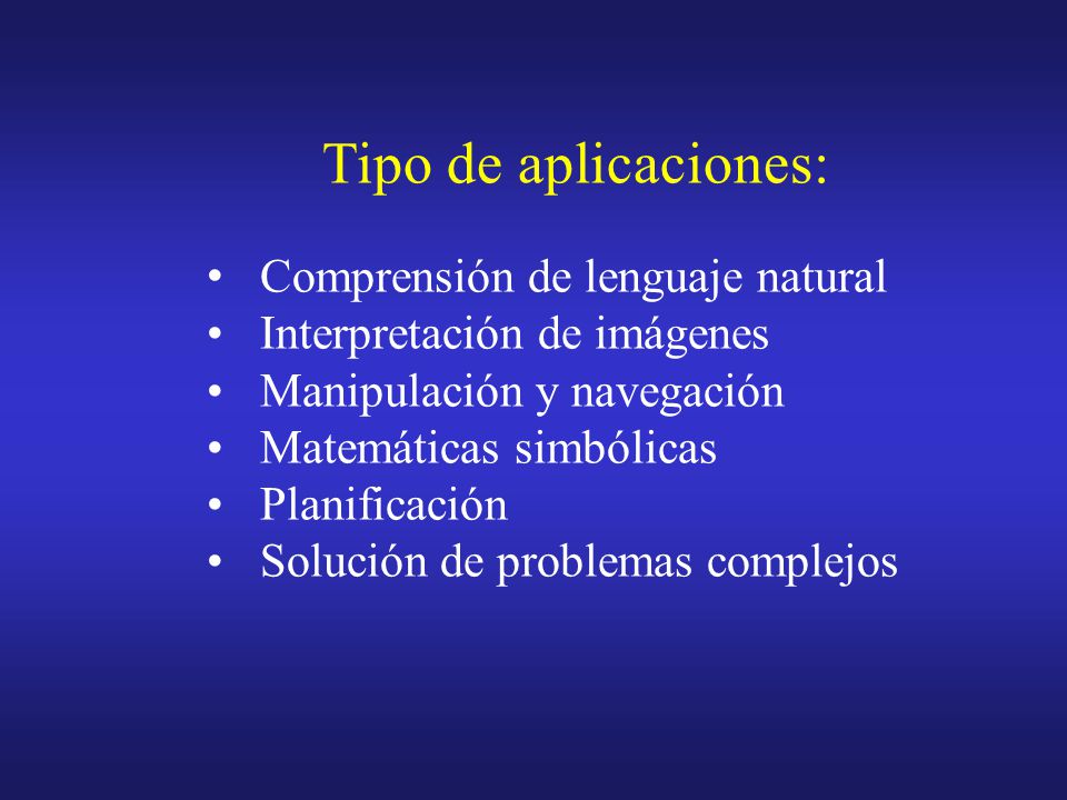 Tipo de aplicaciones: Comprensión de lenguaje natural