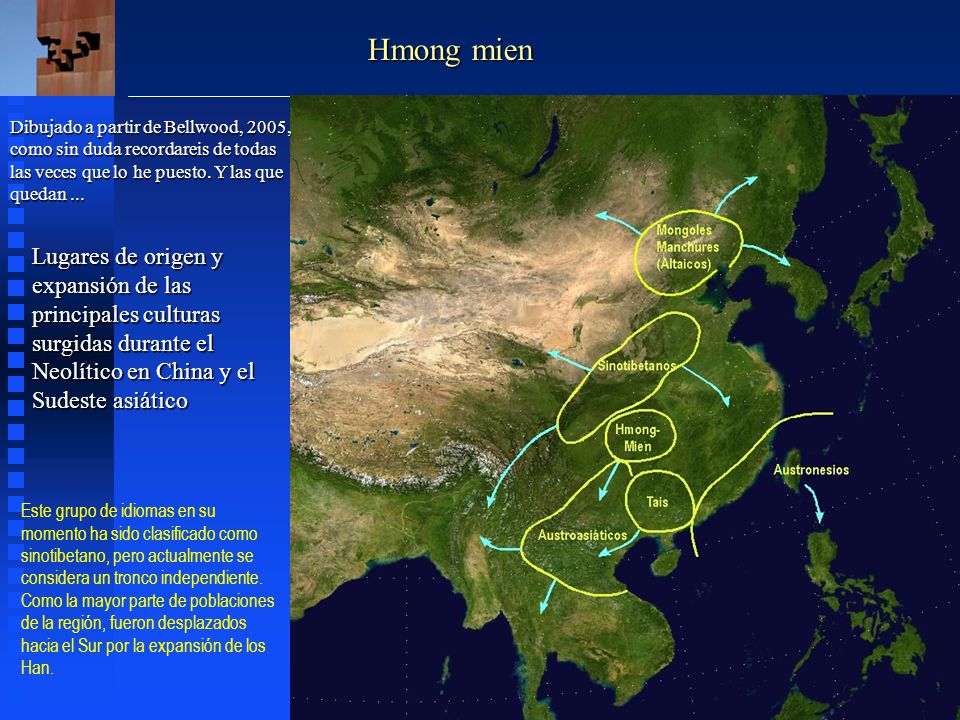 Hmong mien Lugares de origen y expansión de las principales culturas