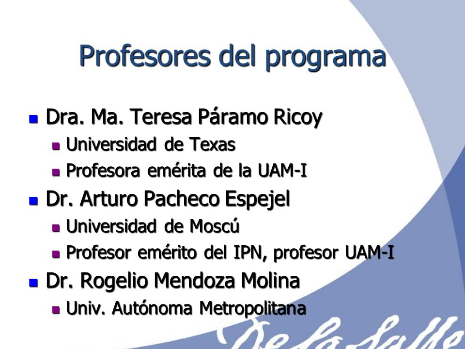 Profesores del programa