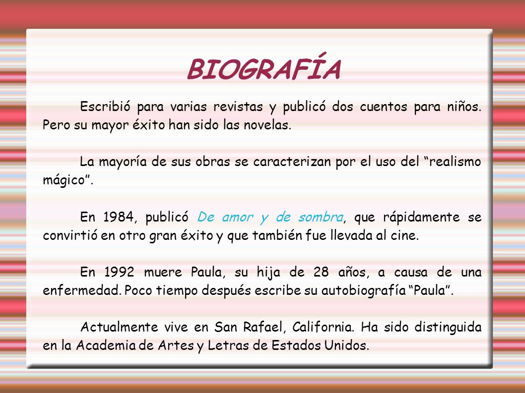 BIOGRAFÍA Escribió para varias revistas y publicó dos cuentos para niños. Pero su mayor éxito han sido las novelas.