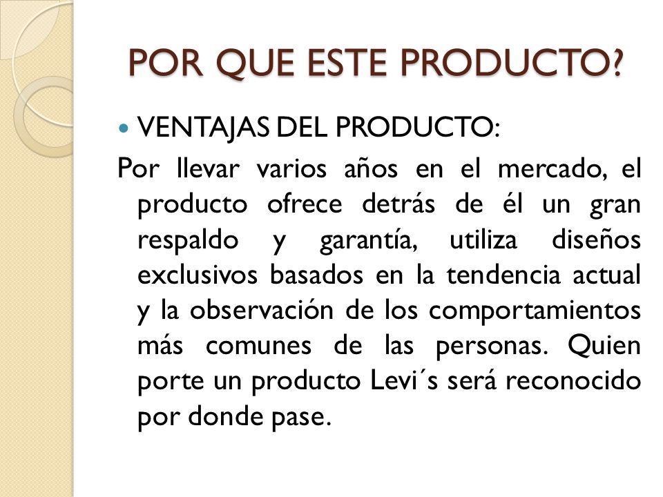POR QUE ESTE PRODUCTO VENTAJAS DEL PRODUCTO: