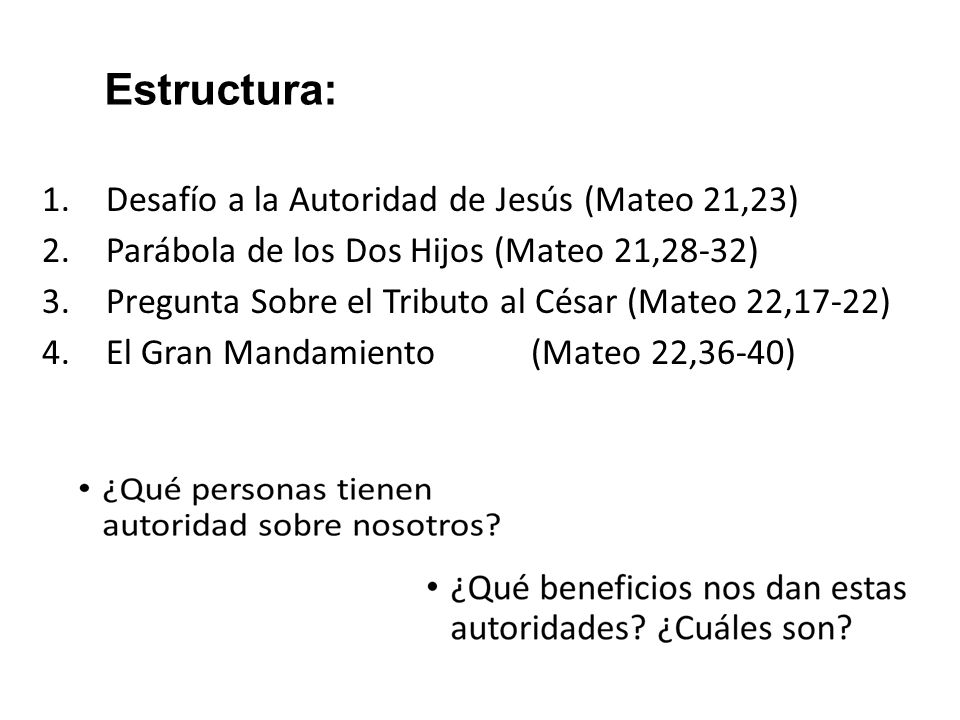 Estructura: Desafío a la Autoridad de Jesús (Mateo 21,23)