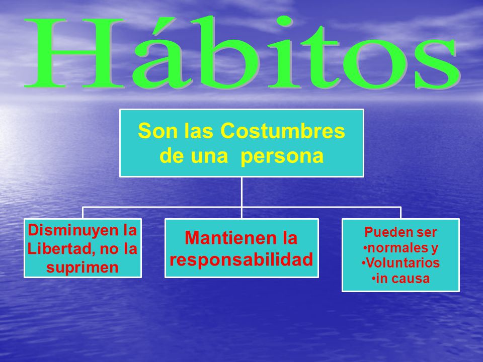Hábitos Son las Costumbres de una persona Mantienen la responsabilidad