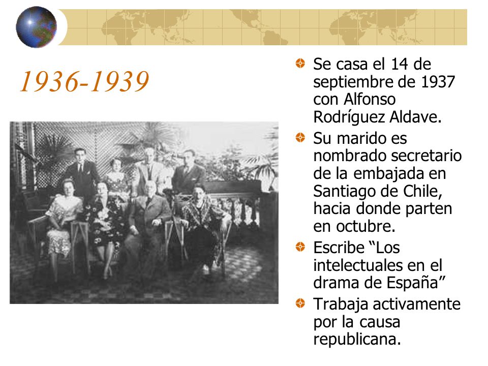 Se casa el 14 de septiembre de 1937 con Alfonso Rodríguez Aldave.