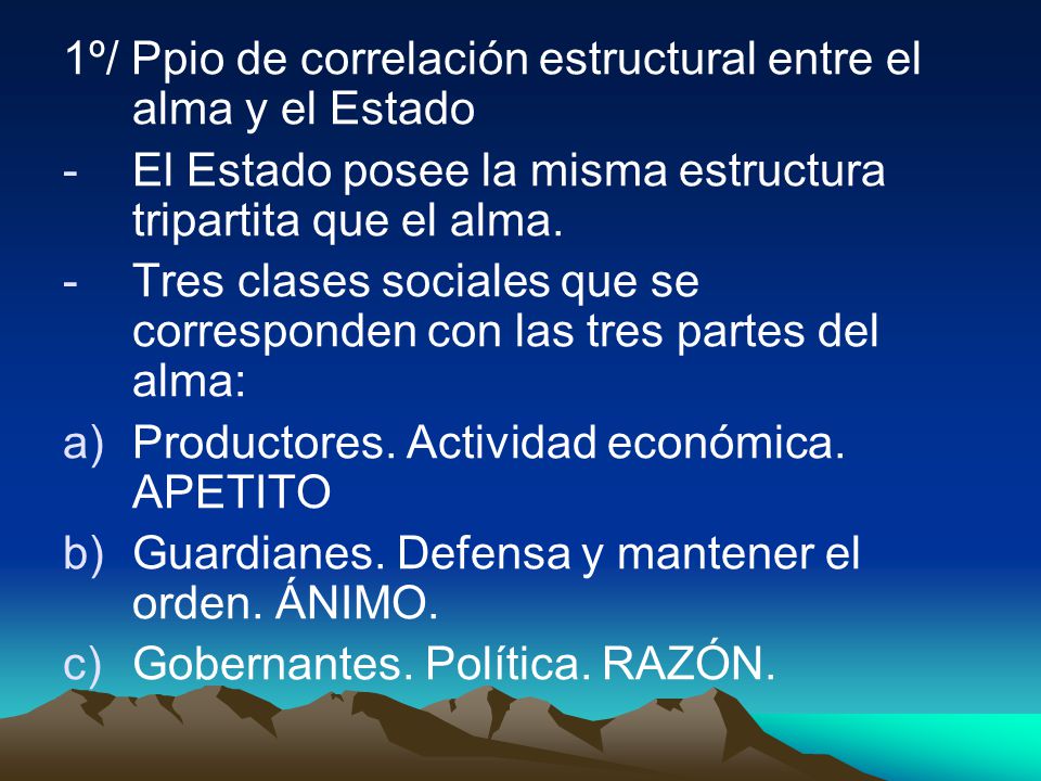 1º/ Ppio de correlación estructural entre el alma y el Estado