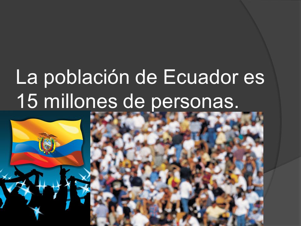 La población de Ecuador es 15 millones de personas.