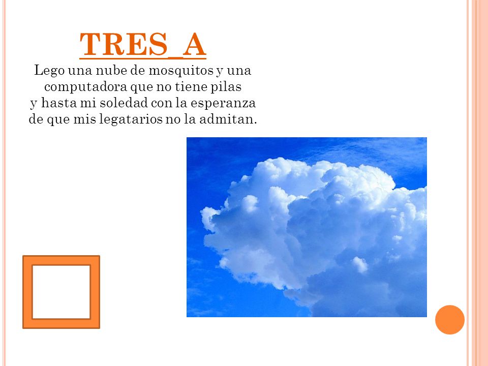 TRES_A Lego una nube de mosquitos y una computadora que no tiene pilas y hasta mi soledad con la esperanza de que mis legatarios no la admitan.