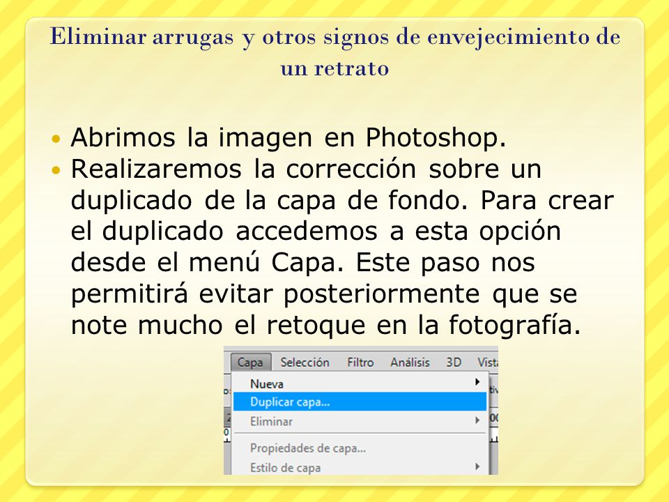 Eliminar arrugas y otros signos de envejecimiento de un retrato