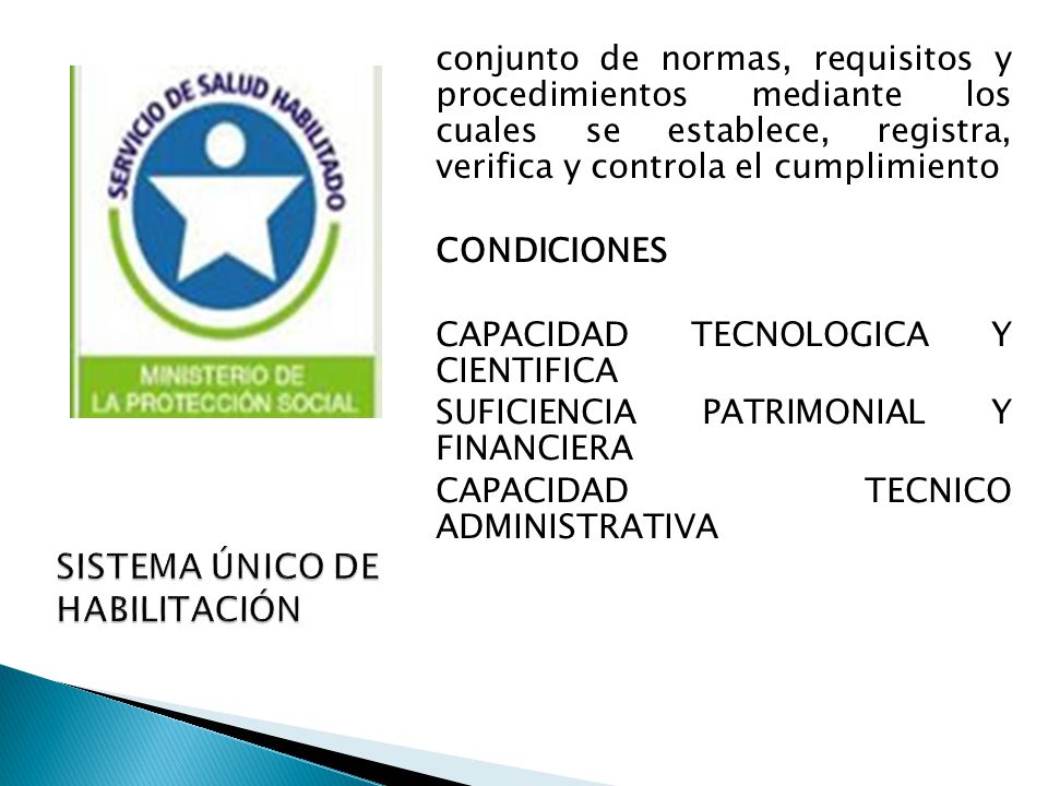SISTEMA ÚNICO DE HABILITACIÓN