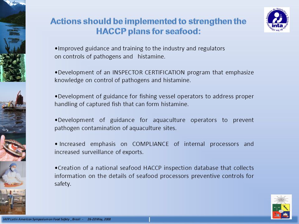 Actions should be implemented to strengthen the HACCP plans for seafood:
