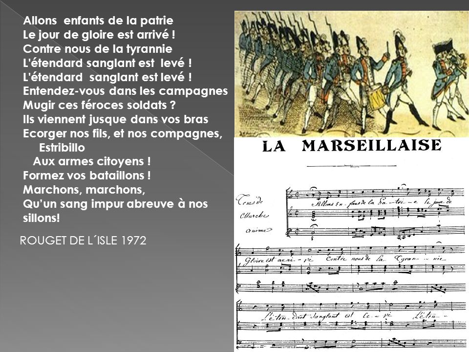 Allons enfants de la patrie Le jour de gloire est arrivé