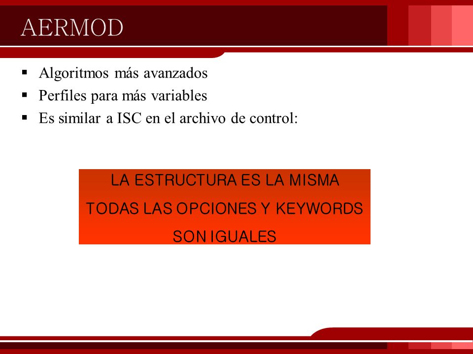 LA ESTRUCTURA ES LA MISMA TODAS LAS OPCIONES Y KEYWORDS