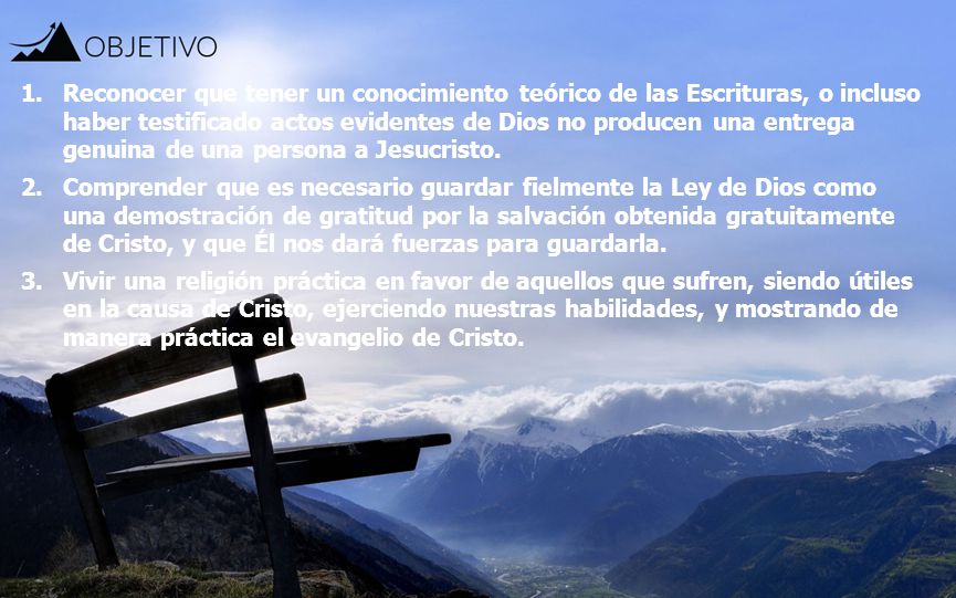Reconocer que tener un conocimiento teórico de las Escrituras, o incluso haber testificado actos evidentes de Dios no producen una entrega genuina de una persona a Jesucristo.