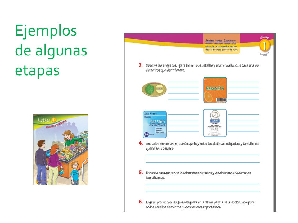 Ejemplos de algunas etapas