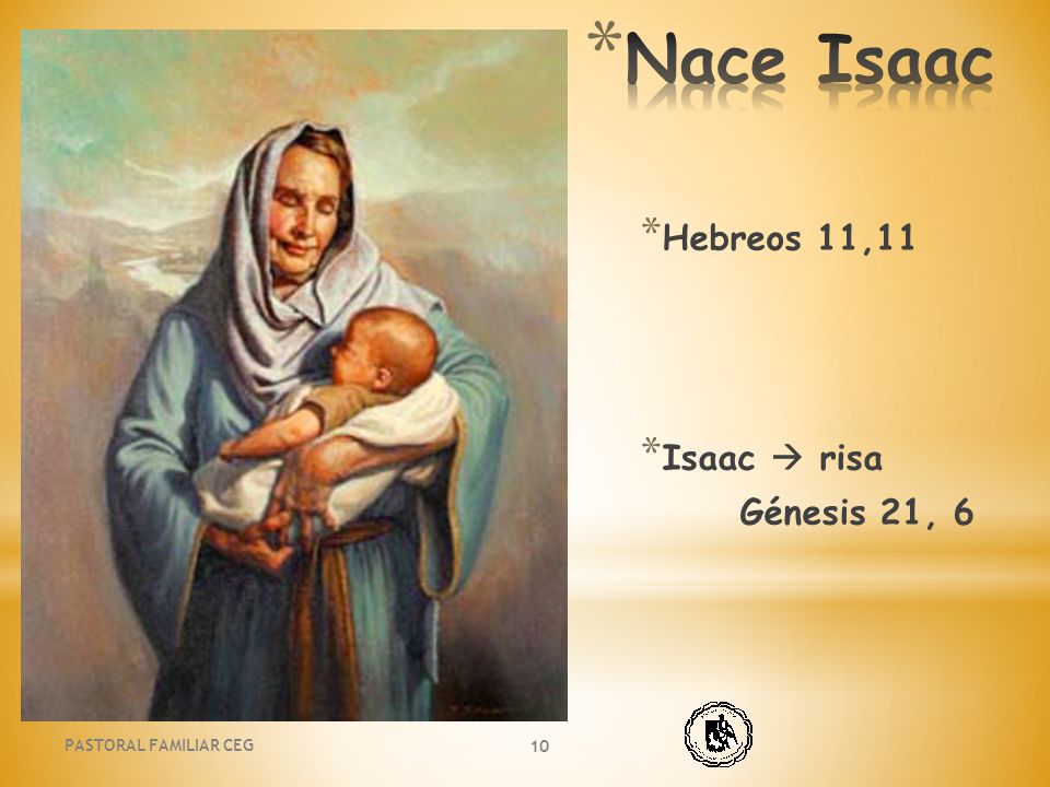 Nace Isaac Hebreos 11,11 Isaac  risa Génesis 21, 6