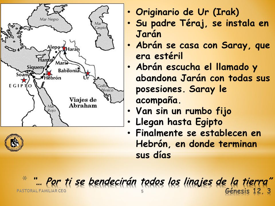 … Por ti se bendecirán todos los linajes de la tierra Génesis 12, 3