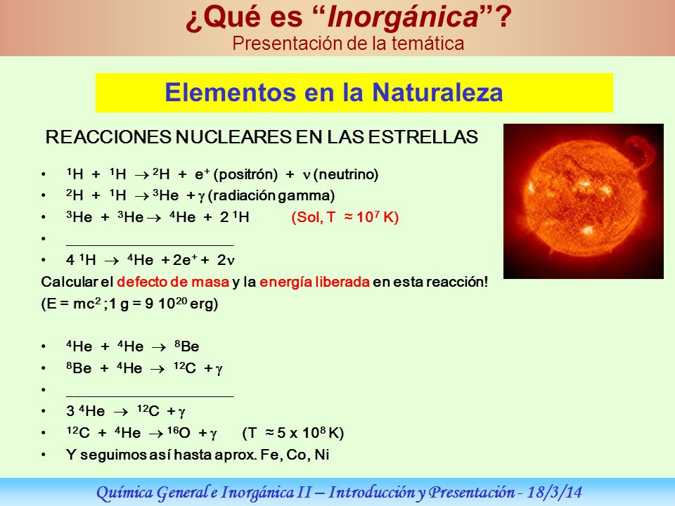 REACCIONES NUCLEARES EN LAS ESTRELLAS