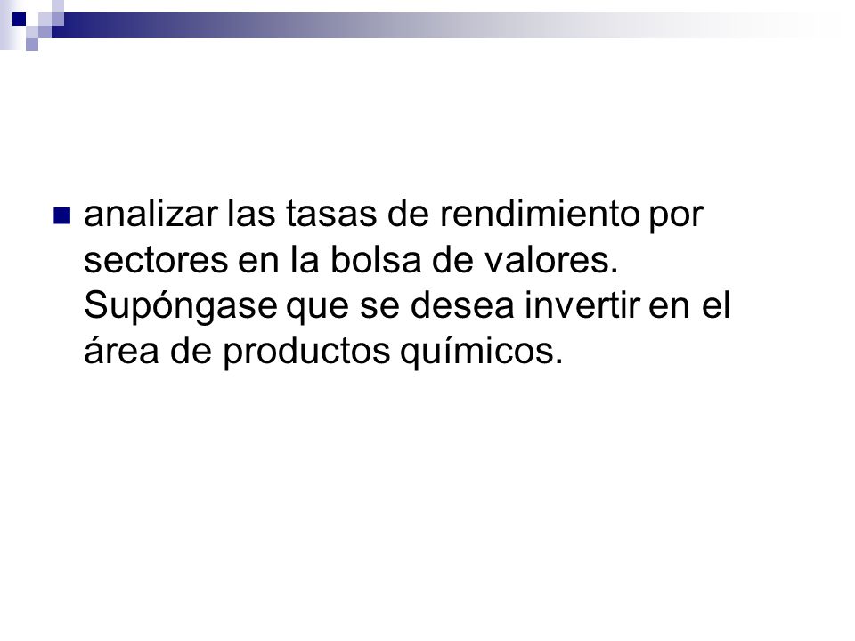 analizar las tasas de rendimiento por sectores en la bolsa de valores