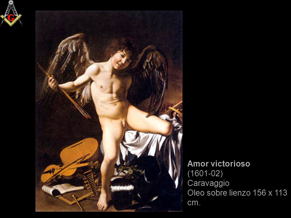 Amor victorioso ( ) Caravaggio Oleo sobre lienzo 156 x 113 cm.