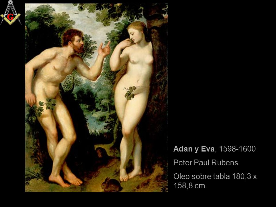 Adan y Eva, Peter Paul Rubens Oleo sobre tabla 180,3 x 158,8 cm.