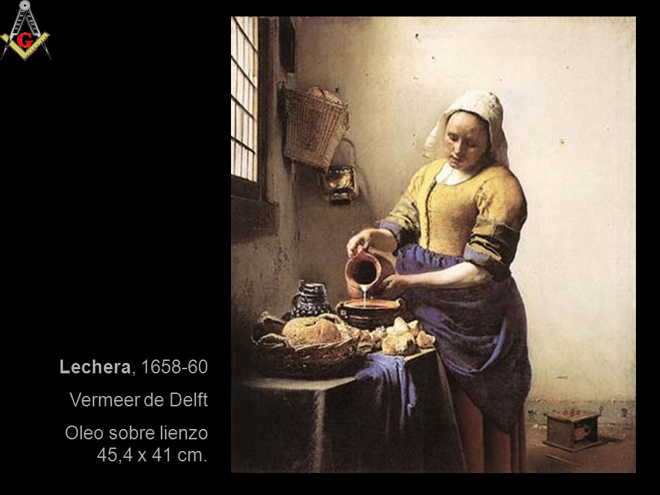 Lechera, Vermeer de Delft Oleo sobre lienzo 45,4 x 41 cm.