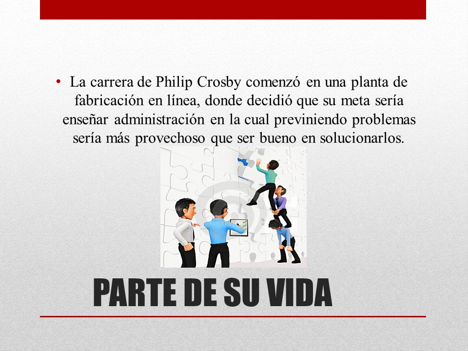 La carrera de Philip Crosby comenzó en una planta de fabricación en línea, donde decidió que su meta sería enseñar administración en la cual previniendo problemas sería más provechoso que ser bueno en solucionarlos.
