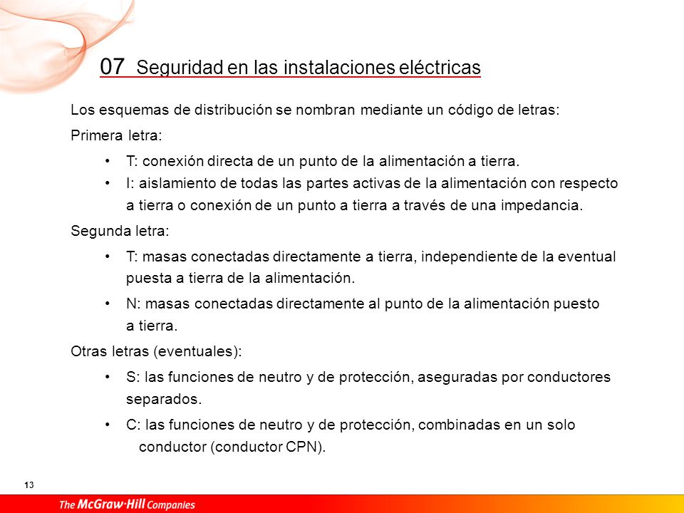 Esquemas de conexiones a tierra en las redes de distribución