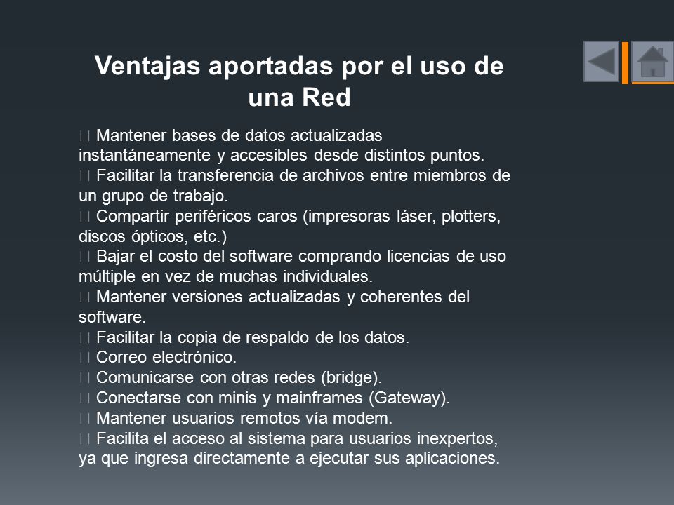 Ventajas aportadas por el uso de una Red