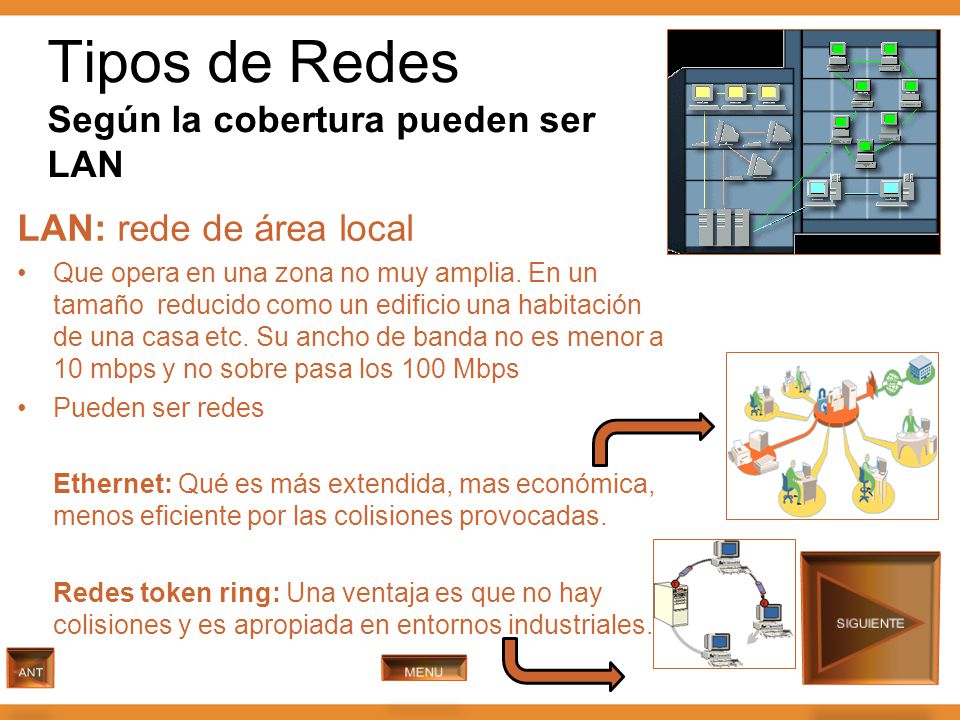Tipos de Redes Según la cobertura pueden ser LAN