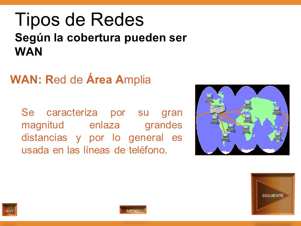 Tipos de Redes Según la cobertura pueden ser WAN