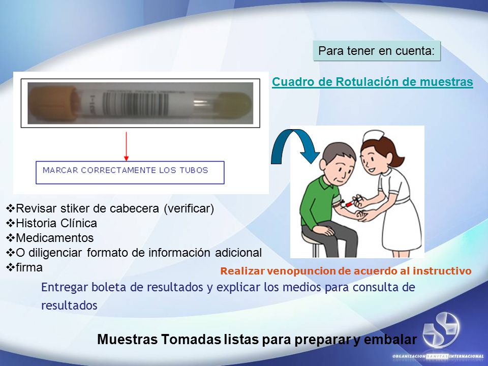 Muestras Tomadas listas para preparar y embalar