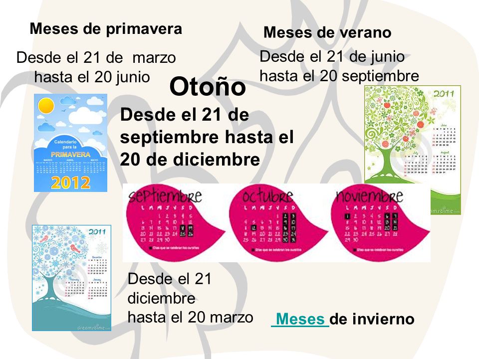 Otoño Desde el 21 de septiembre hasta el 20 de diciembre