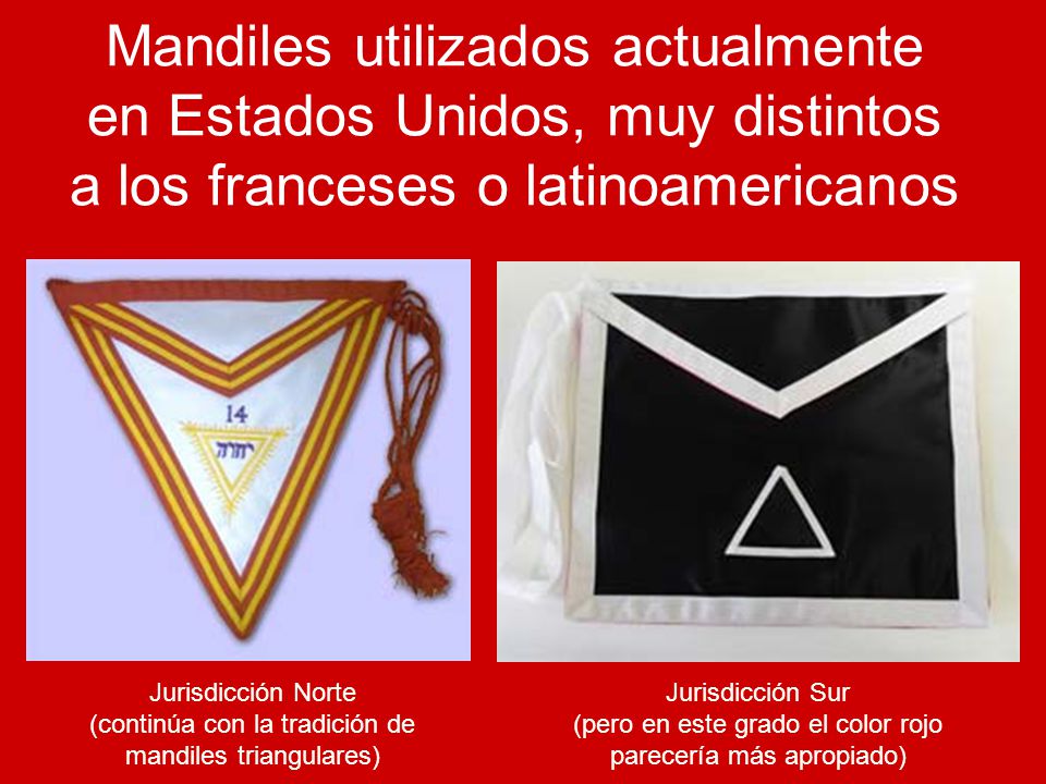 Mandiles utilizados actualmente en Estados Unidos, muy distintos a los franceses o latinoamericanos