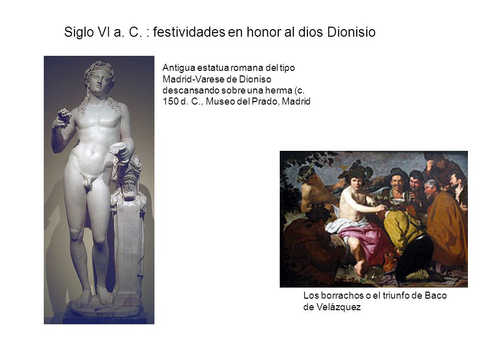Siglo VI a. C. : festividades en honor al dios Dionisio