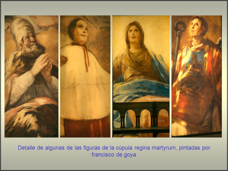 Detalle de algunas de las figuras de la cúpula regina martyrum, pintadas por francisco de goya