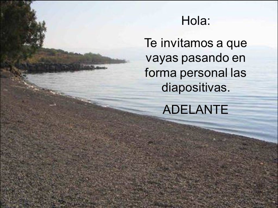 Te invitamos a que vayas pasando en forma personal las diapositivas.