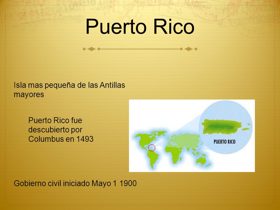 Puerto Rico Isla mas pequeña de las Antillas mayores