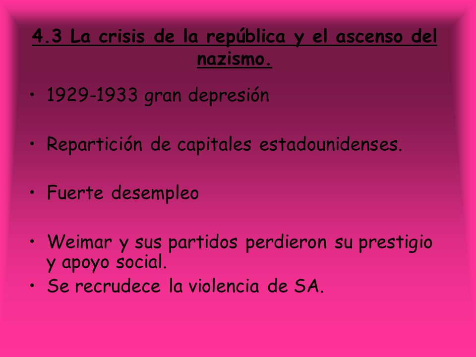 4.3 La crisis de la república y el ascenso del nazismo.